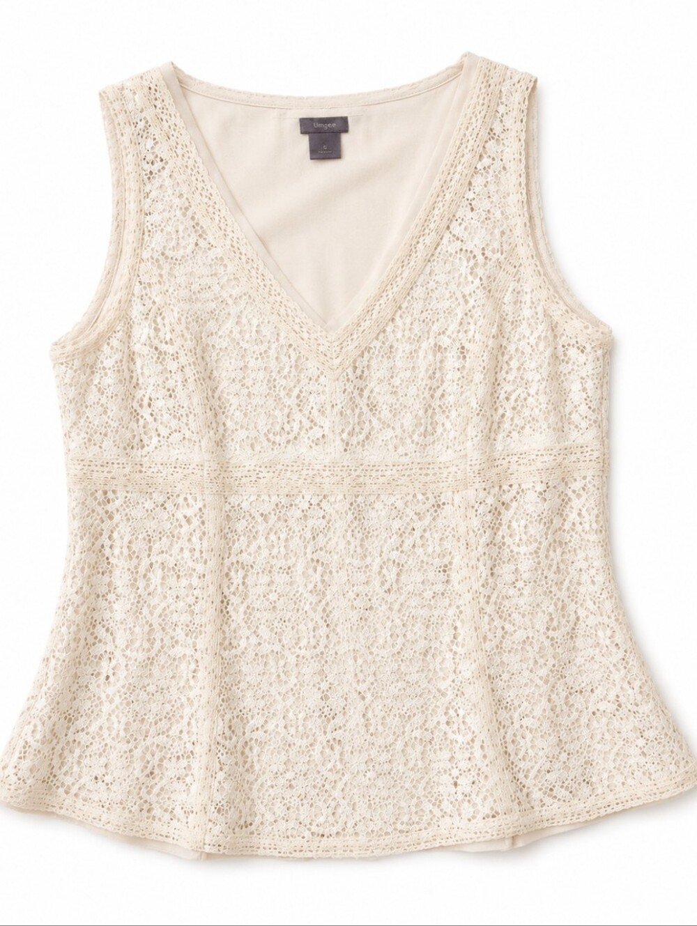 Ann Taylor Ivory Lace V-Neck Sleeveless Camisole - Picture 2 of 7